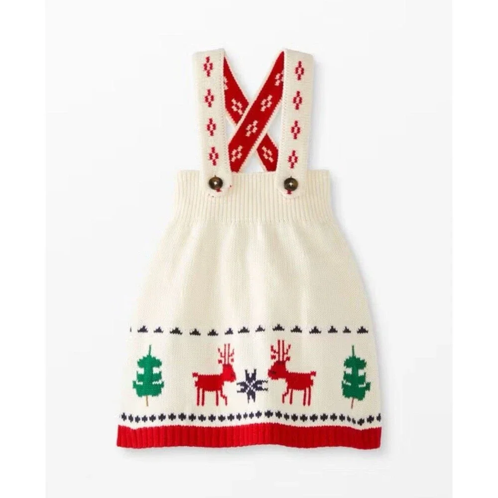 hanna andersson christmas sweater dress Holiday‎ Knitted Jumper 18-24 Months Size:6-7T
